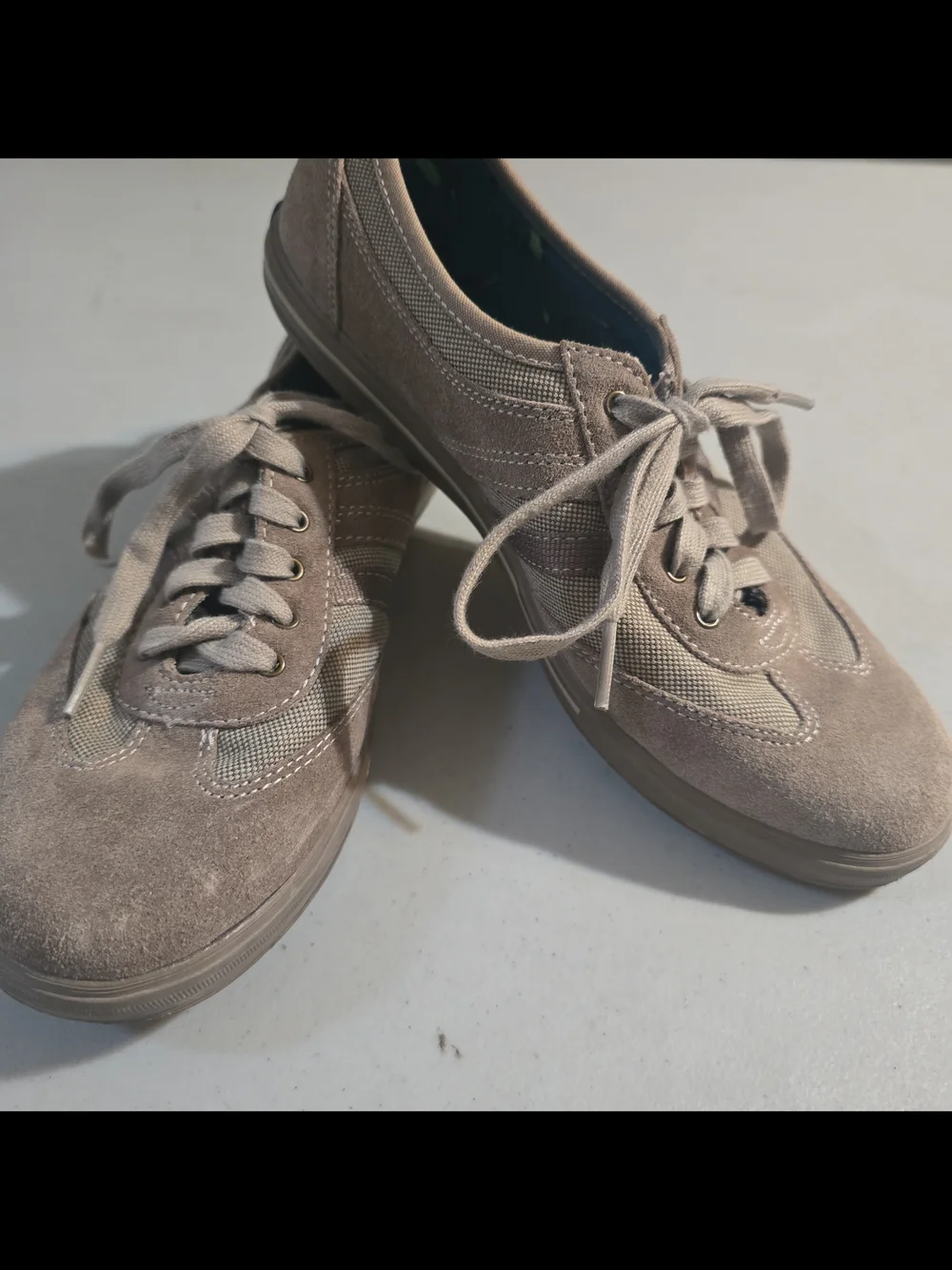 Keds Neutral Beige Suede Lace-Up Women's Sneakers Size 7.5